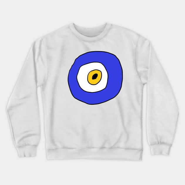 Nazar, Evil Eye, Amulet, Folkloric Beliefs, Blue Evil Eye Protection, Folkloric Designs Crewneck Sweatshirt by Blue Heart Design